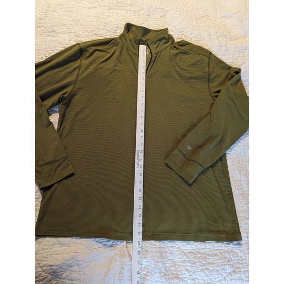 White Sierra Men's 1/4 Zip XL Long Sleeve Pullover Striped Green Stretchy Soft - Picture 7 of 12